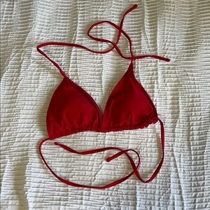 Red Triangle Bikini Top